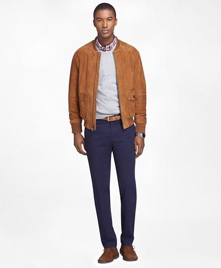 Brooks Brothers Brown Suede Bomber Jacket