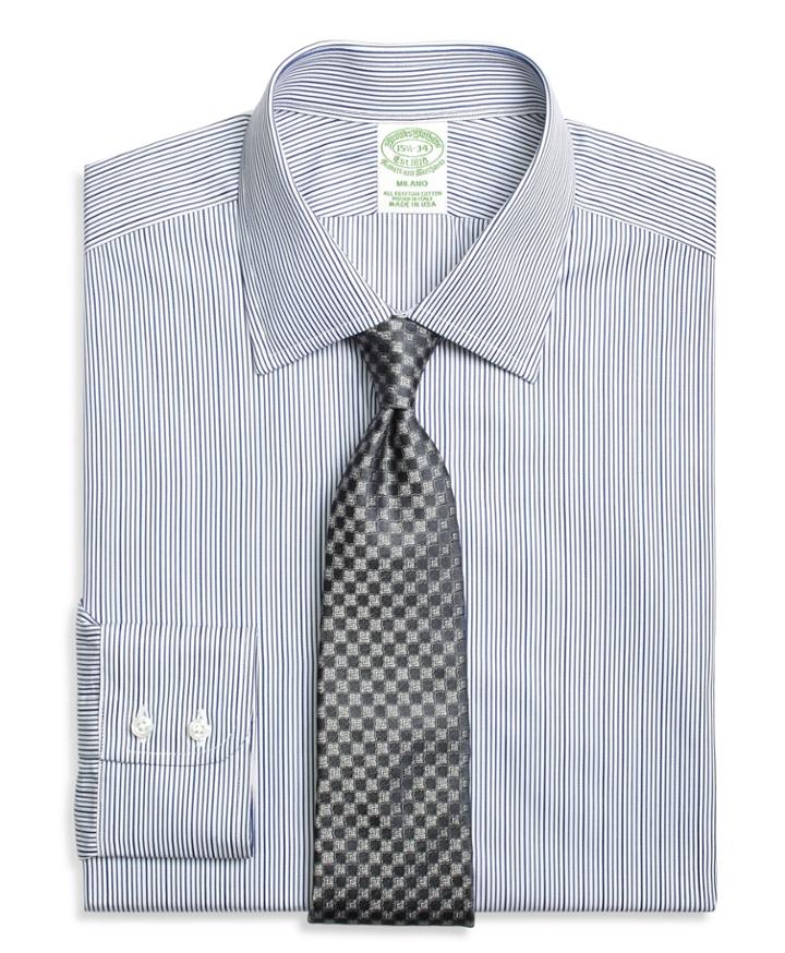 Brooks Brothers Men's Extra Slim Fit Slim-fit Dress Shirt, Rope Stripe