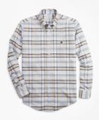 Brooks Brothers Non-iron Regent Fit Tan Plaid Sport Shirt