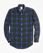 Brooks Brothers Milano Fit Black Watch Tartan Pinwale Corduroy Sport Shirt