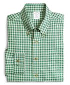 Brooks Brothers Men's Supima Cotton Non-iron Slim Fit Heather Gingham Sport Shirt