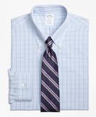 Brooks Brothers Men's Non-iron Slim Fit Houndstooth Triple Overcheck Dress Shirt