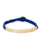 Brooks Brothers Women's Hammered Metal Silk Cord Bracelet