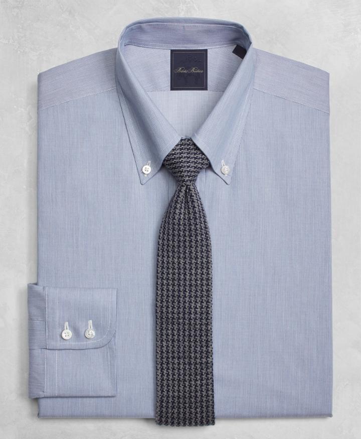 Brooks Brothers Men's Golden Fleece Extra Slim Fit Slim-fit Dress Shirt, Button-down Collar Micro-ground-stripe