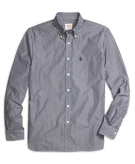 Brooks Brothers Navy Stripe Sport Shirt