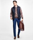 Brooks Brothers Leather Trimmed Jacquard Vest