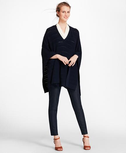 Brooks Brothers Cable-knit Merino Wool Poncho