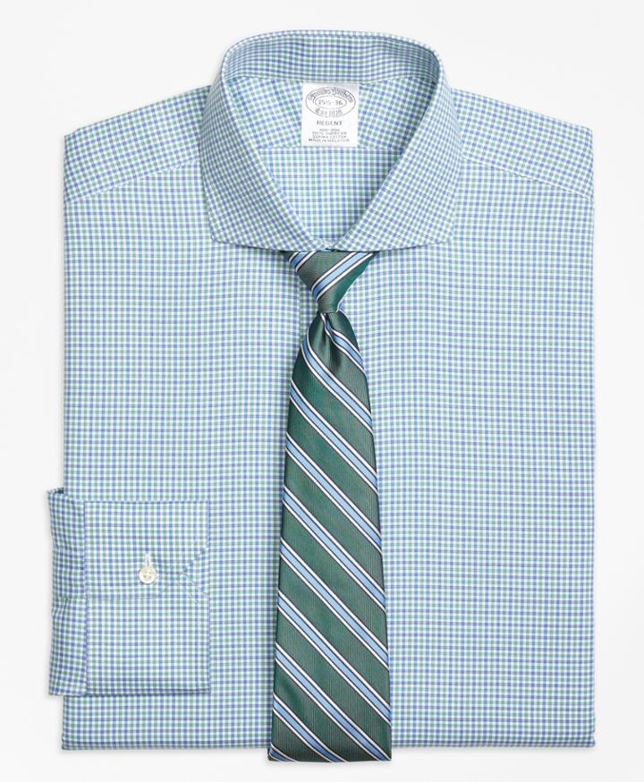 Brooks Brothers Men's Non-iron Slim Fit Micro Framed Gingham Dress Shirt