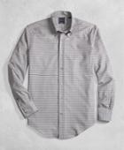 Brooks Brothers Men's Golden Fleece Regent Fit Brookstech Tan Small Check Sport Shirt