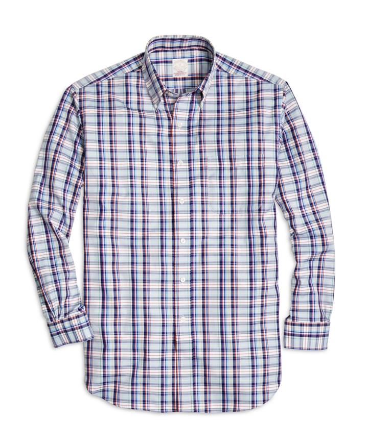 Brooks Brothers Men's Golden Fleece Madison Fit Plaid Sport Shirt