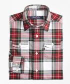 Brooks Brothers Stewart Plaid Flannel Sport Shirt