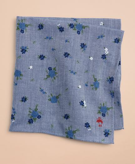 Brooks Brothers Cotton Ditzy-print Floral Pocket Square