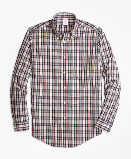 Brooks Brothers Non-iron Madison Fit Mini-madras Sport Shirt
