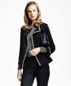 Brooks Brothers Supima Cotton Double-breasted Tipped Picot Sweater Jacket
