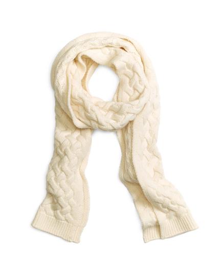 Brooks Brothers Wool Cable Knit Scarf