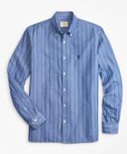 Brooks Brothers Men's Striped Cotton Broadcloth Sport Shirt