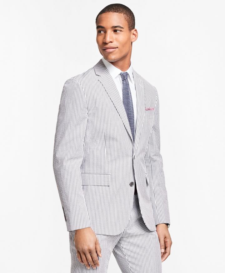 Brooks Brothers Men's Stripe Cotton Seersucker Suit Jacket