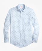 Brooks Brothers Men's Madison Fit Stripe With Anchors Sport Shirt