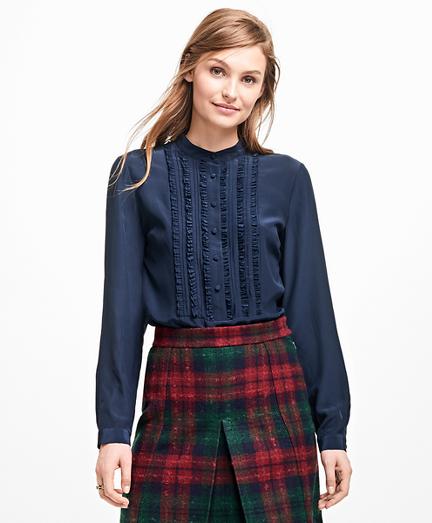 Brooks Brothers Ruffled Silk Blouse