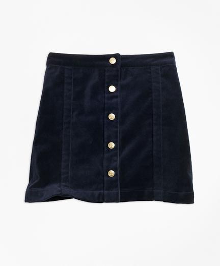 Brooks Brothers Stretch Velvet Cotton Skirt