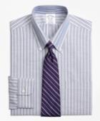 Brooks Brothers Men's Non-iron Slim Fit Brookscool Ground Shadow Stripe Dress Shirt