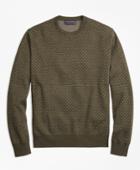 Brooks Brothers Men's Cotton Cashmere Bird's-eye Crewneck Sweater