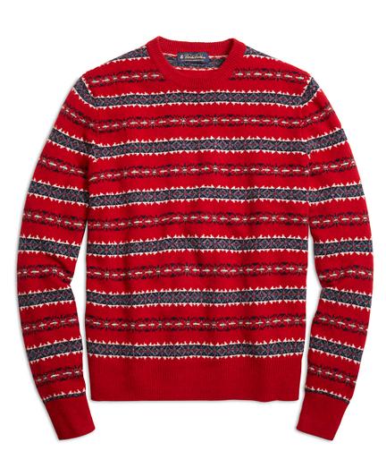 Brooks Brothers Merino Wool Fair Isle Crewneck Sweater