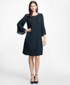 Brooks Brothers Women's Pleated Boatneck Dress