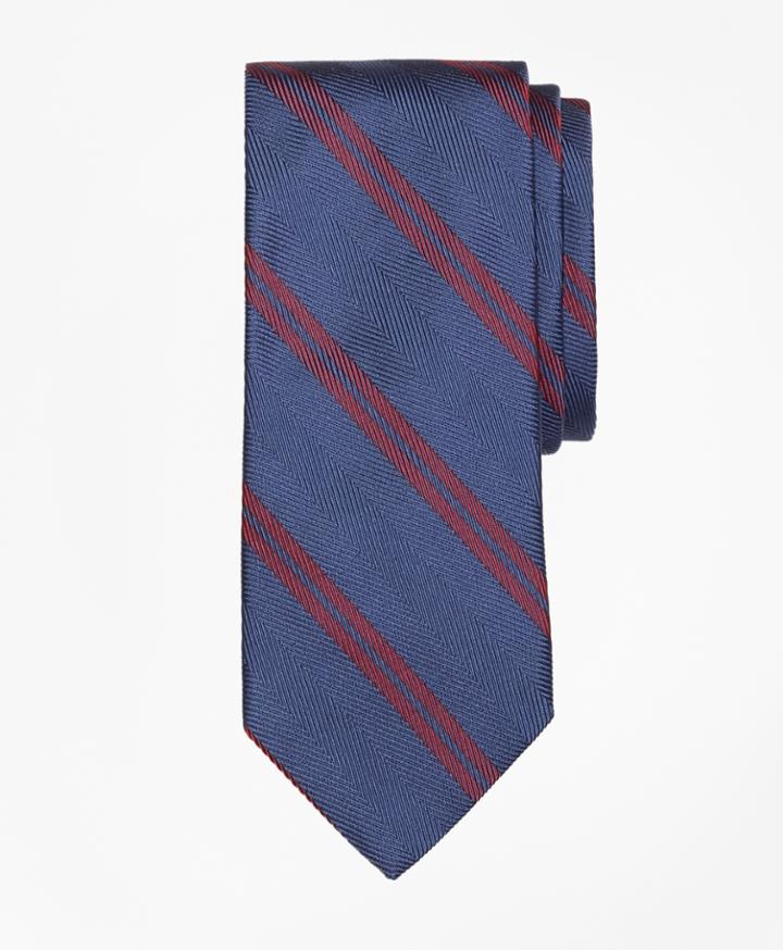 Brooks Brothers Men's Herringbone Double Stripe Tie