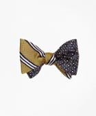 Brooks Brothers Bb#1 Rep Stripe With Golf Motif Reversible Bow Tie