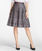 Brooks Brothers Pleated Floral-print Cotton Sateen Skirt