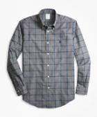 Brooks Brothers Milano Fit Windowpane Brushed Oxford Sport Shirt