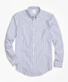 Brooks Brothers Non-iron Milano Fit Border Stripe Sport Shirt