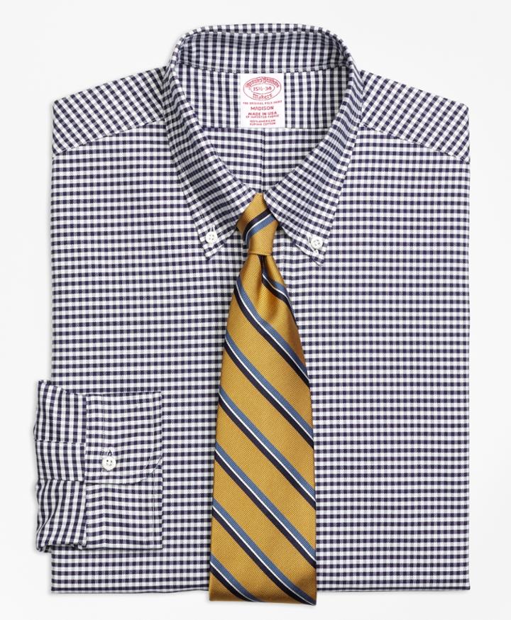 Brooks Brothers Men's Regular Fit Original Polo Button-down Oxford Gingham Dress Shirt