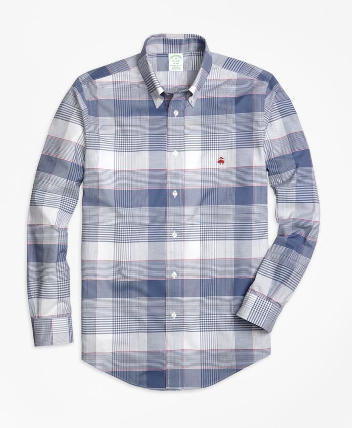 Brooks Brothers Men's Non-iron Milano Fit Glen Plaid Sport Shirt