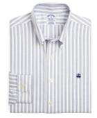 Brooks Brothers Men's Supima Cotton Non-iron Slim Fit Brookscool Quad Stripe Oxford Sport Shirt
