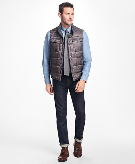 Brooks Brothers Reversible Plaid Down Vest