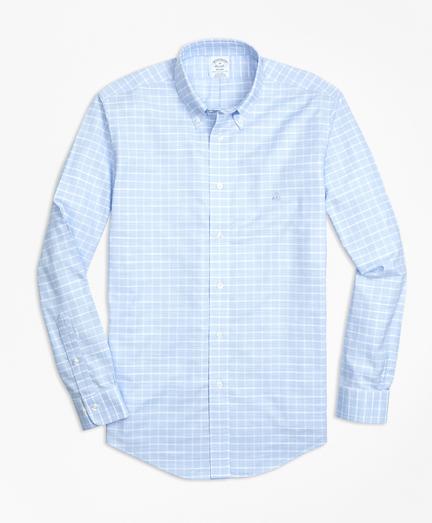 Brooks Brothers Non-iron Regent Fit Slub Windowpane Sport Shirt