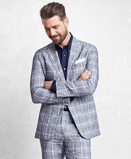 Brooks Brothers Golden Fleece Navy Glen Plaid Suit