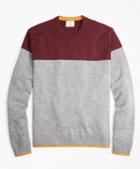 Brooks Brothers Color-block Merino Wool Sweater