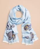 Brooks Brothers Women's Patch-embellished Silk-cotton-blend Scarf