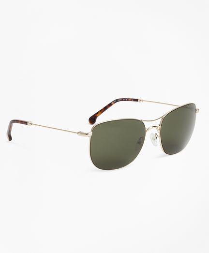 Brooks Brothers Light-gold Aviator Sunglasses