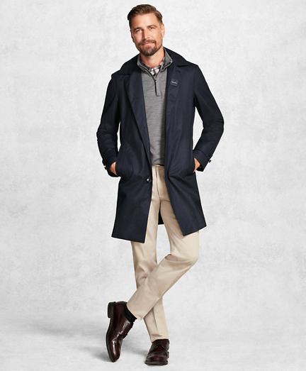 Brooks Brothers Golden Fleece Brookstech Navy Check Trench Coat