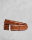 Brooks Brothers Men's Golden Fleece Perforated Suede Leather Belt