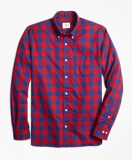 Brooks Brothers Exploded Gingham Brushed Cotton Flannel Sport Short
