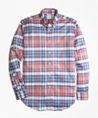Brooks Brothers Regent Fit Oxford Madras Plaid Sport Shirt