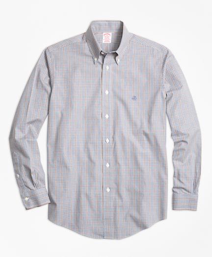 Brooks Brothers Non-iron Madison Fit Heathered Glen Plaid Sport Shirt