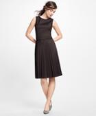 Brooks Brothers Wool Houndstooth Pleated Dress
