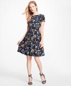 Brooks Brothers Floral Silk Crepe Fit-and-flare Dress