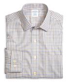 Brooks Brothers Supima Cotton Non-iron Slim Fit Blue With Tan Twill Sport Shirt